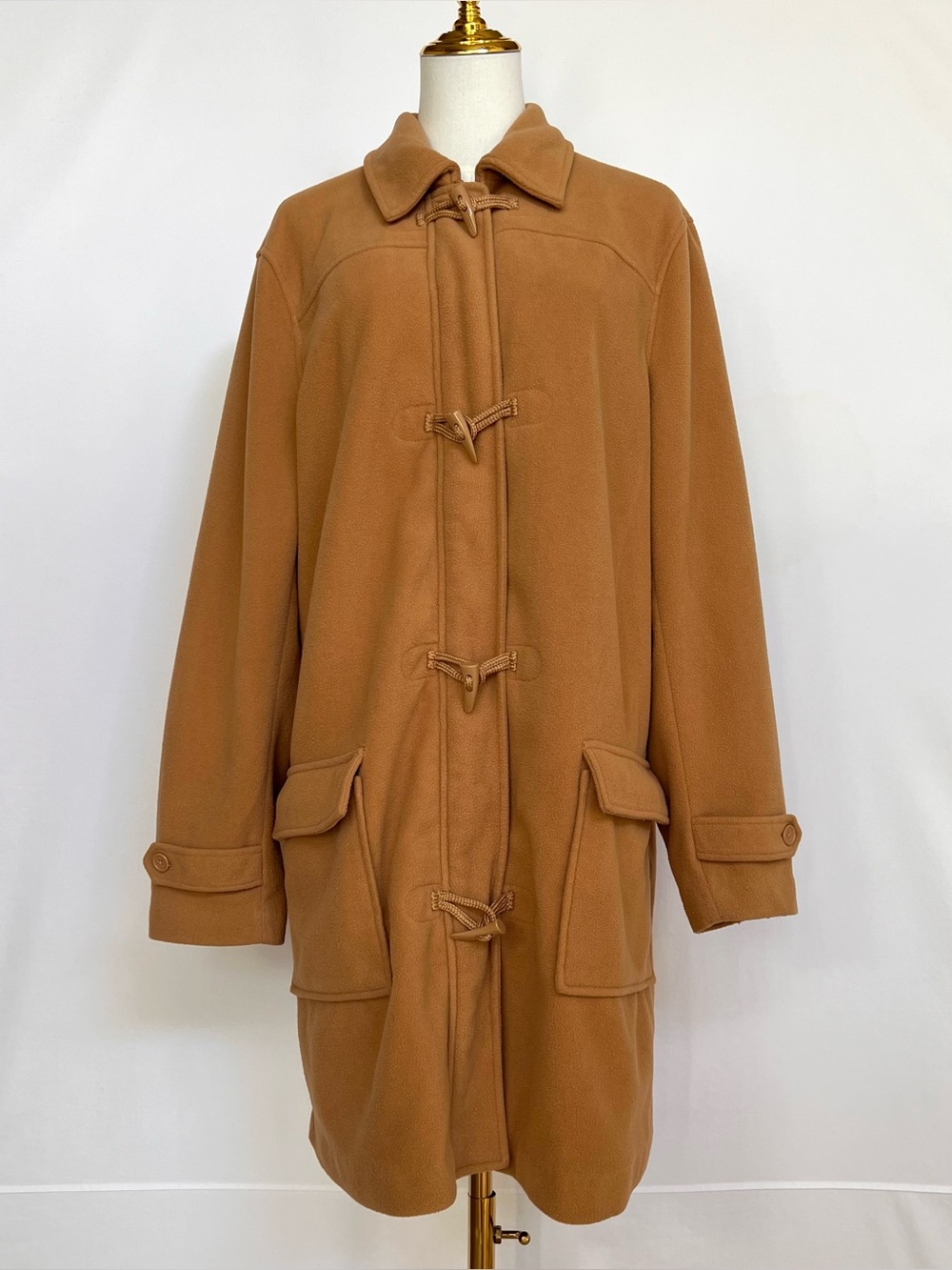 Camel Toggle Duffle Coat - Classic Long Overcoat